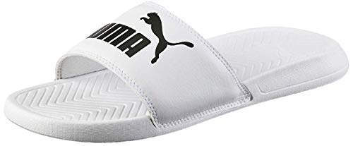 PUMA Popcat, Sandalias deslizantes para Hombre, Blanco White Black, 43 EU