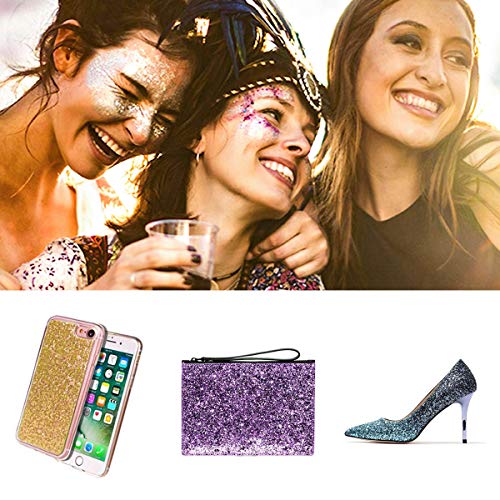 Purpurinas Polvo 12 Colores Chunky Glitter Paillette Brillante Decoración para Cara Maquillaje Pelo Arte Corporal Uñas y Mejilla