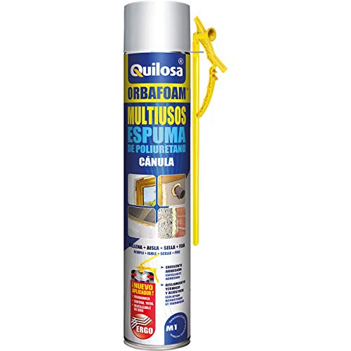 QUILOSA - Pack 12 espuma de poliuretano Quilosa Orbafoam O2-M1 con Cánula 750ml (Llavero Abrebotellas Bricolemar de Regalo!)