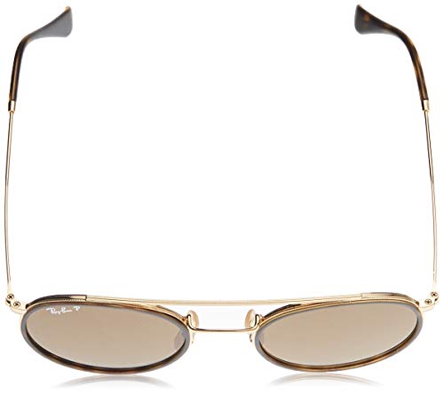 Ray-Ban 0RB3647N, Gafas de Sol Unisex Adulto, Dorado (Brown Classic), 51