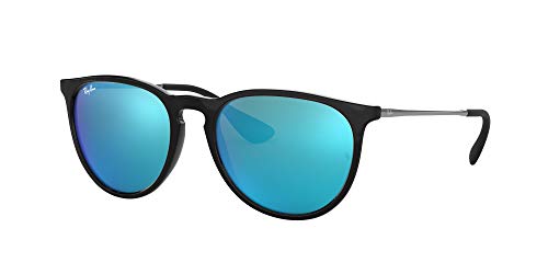 Ray Ban, Erika Color Mix - Gafas de sol unisex, rama color negro y lente color azul, talla 54 mm