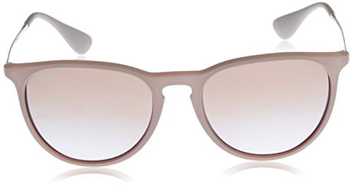 Ray-Ban Erika Gafas de sol, Marrón/Plata (Brown; Silver) (600068), con lente Marrón/Violeta Degradada (Brown/Violet Gradient)