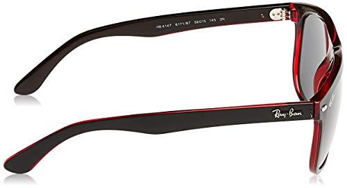 Ray-Ban Highstreet Gafas de sol, Top Mat Black on Red Trasp, 55 para Hombre