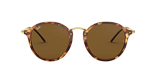 Ray-Ban Round Fleck Gafas De Sol, Marrón (Clásica), 49 para Hombre