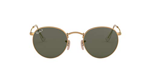 Ray-Ban Round Metal 112/58 Gafas de Sol, Matte Gold, 50 para Hombre