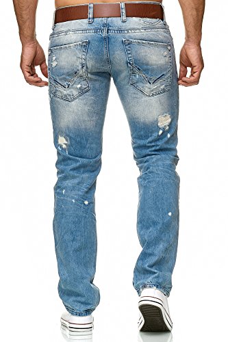 Red Bridge Hombres Denim Jeans Ajustados Vaqueros Casuales Destruido Efectos Moda Pantalón