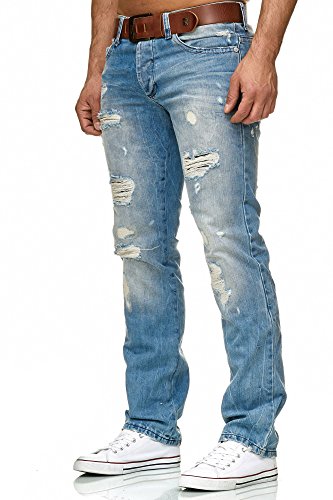 Red Bridge Hombres Denim Jeans Ajustados Vaqueros Casuales Destruido Efectos Moda Pantalón