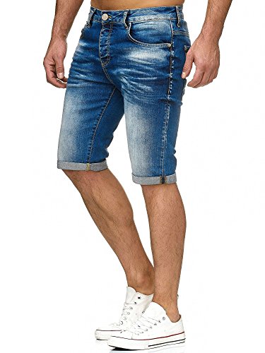 Red Bridge Vaqueros Cortos para Hombres Denim Básico Moda Casual Jeans Shorts Verano Azul W30