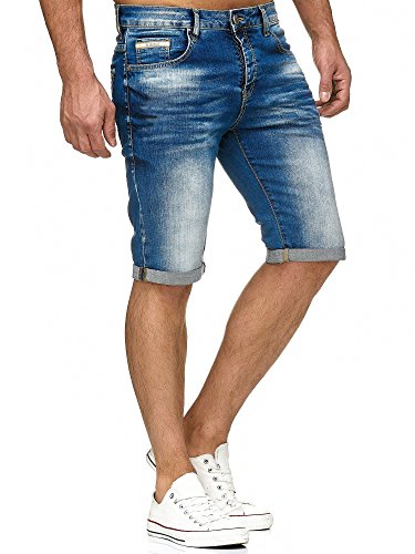 Red Bridge Vaqueros Cortos para Hombres Denim Básico Moda Casual Jeans Shorts Verano Azul W30