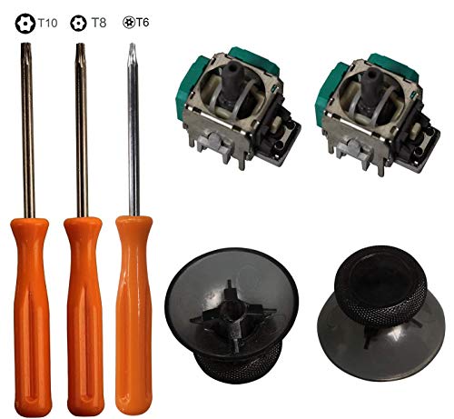 Reemplazo del controlador 3D Rocker Joystick Axis Módulo analógico del sensor, Thumbstick Rrips Reemplazo para Xbox One ， T8 T10 Kits de reparación de destornilladores Torx para Xbox One Controller