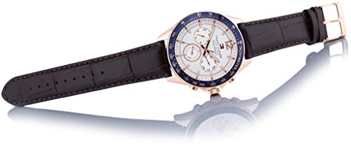 Reloj para hombre Tommy Hilfiger 1791118, mecanismo de cuarzo, diseño con varias esferas, correa de piel.