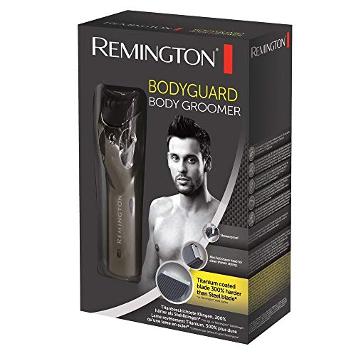 Remington Bodyguard BHT2000A - Afeitadora Corporal, Cuchillas de Titanio, Inalámbrica, Uso Seco y Mojado, Miniafeitadora de Láminas, Plata y Negro