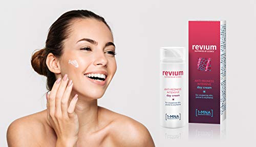 REVIUM ROSACEA - ANTI-REDNESS INTENSIVE DAY CREAM UVA UVB FILTERS WITH 1-MNA MOLECULE, CORALLINA OFFICINALIS RED ALGAE EXRACT, ACEROLA FRUIT, FOR COUPREOSE SKIN PRONE TO ERYTHEMA