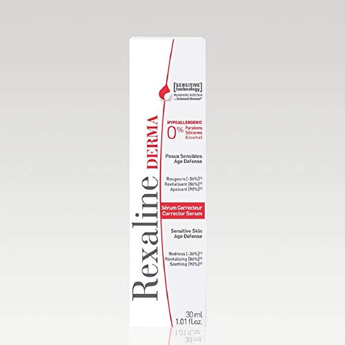 Rexaline - Suero corrector - Piel sensible - Suero facial hidratante - Anti rojeces - Anti edad - Dúo de ácido hialurónico - Cruelty Free - 30 ml