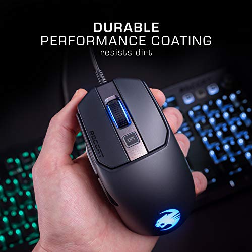 ROCCAT Kain 120 AIMO - Ratón (Mano Derecha, Óptico, USB, 16000 dpi, Negro)