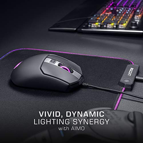 ROCCAT Kain 120 AIMO - Ratón (Mano Derecha, Óptico, USB, 16000 dpi, Negro)