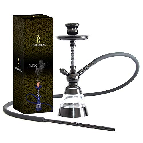 ROYAL SMOKING shisha design narghilè in acrilico di qualità 38cm Nero tubo camino e piatto