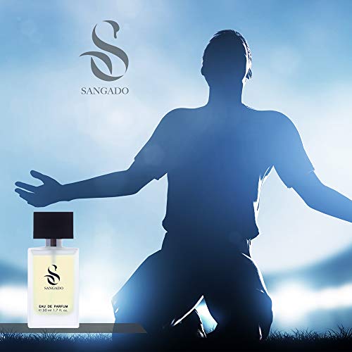 SANGADO Invencible Perfume para Hombres, Larga Duración de 8-10 horas, Olor Lujoso, Amaderada Acuática, Francesas Finas, Extra Concentrado (Eau de Parfum), Spray de 50 ml, Un Gran Regalo Para Hombres