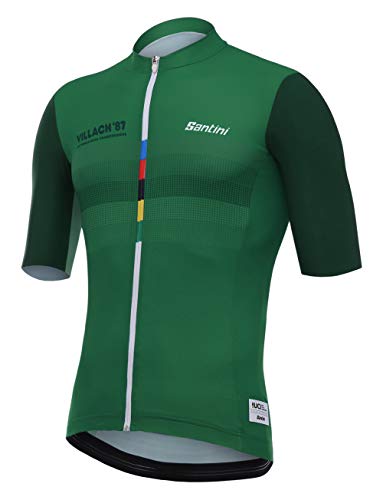 Santini UCI Triple Crown - Camiseta de Manga Corta para Hombre, Hombre, RE94075SCROWN, Multicolor, M