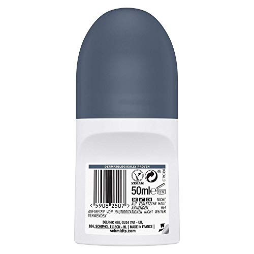 Schmidt's - Desodorante Roll On Carbón y Magnesio Vegano - 50 ml