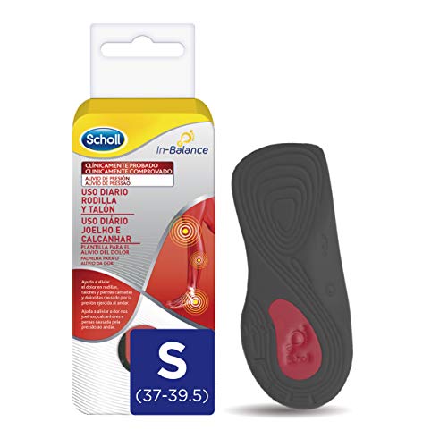 Scholl Plantilla In-Balance para el alivio del dolor de rodilla y talón, 1 par, talla S (37 - 39.5)