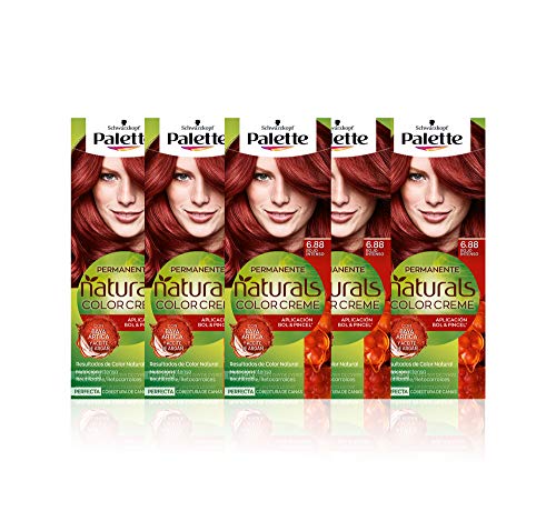 Schwarzkopf Palette Naturals - Coloración Permanente Tono 6.88 Rojo Intenso, 550 gr (Pack de 5)