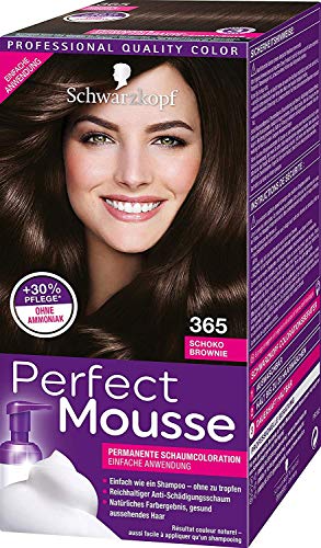 Schwarzkopf Perfect Mousse - Tinte para el pelo, espuma de chocolate, color marrón