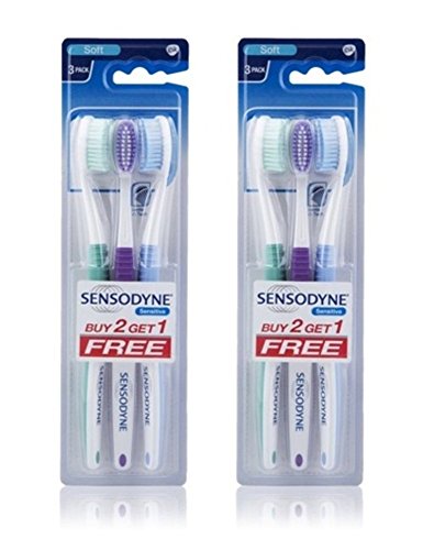 Sensodyne – Set de cepillos para dientes sensibles, efecto atardecer 2 los dientes sensibles – (Pack de 3)