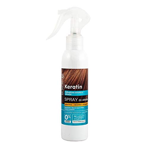 Serum en Spray Capilar Hidratante de Queratina (Keratina), Colágeno y Arginina para Pelo / Cabello Seco y Quebradizo Natural sin Parabenos Dr. Sante 150ml