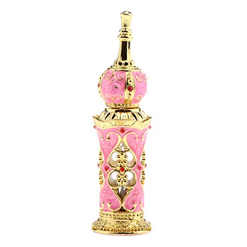 Sharplace Recargable Botella de Perfume Vacío Envase de Estilo Antiguo Antiguo Recipientes Cosméticos Jar - Rosado
