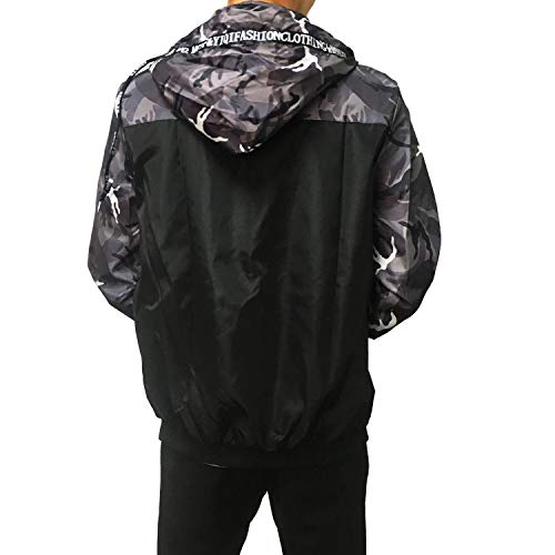 shepretty Hombre Softshell Funciones Chaqueta para Exterior Impermeable, Gris, L