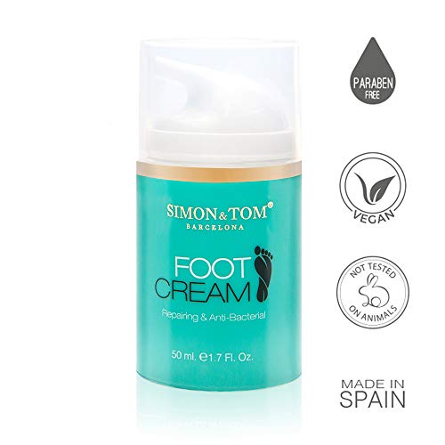 Simon & Tom - Crema para Pies - con Aceite de Argán, Aceite de Árbol de Té y Menta, Hidratante y Regeneradora, Repara la Piel Seca, los Talones Agrietados y Alivia el Picor, 50ml