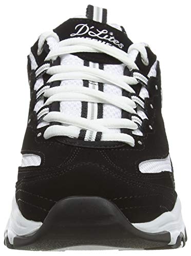 Skechers Women's D'lites-biggest Fan Low-Top Sneakers, Black (bkw), 8 UK