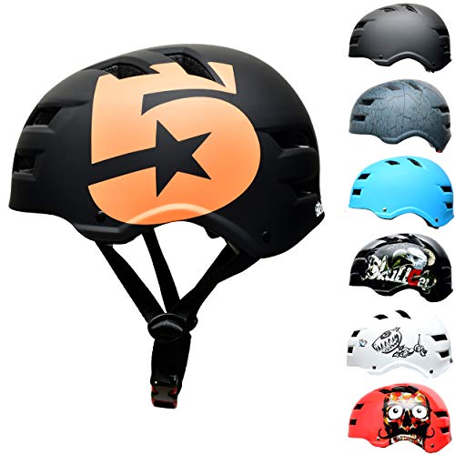 SkullCap® Casco BMX Bici y Casco Skate - Hombres Mujeres Niños y Niños, Design: No. 5, Talla: M (55 – 58 cm)