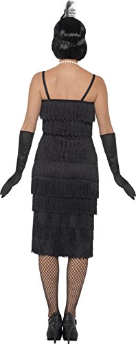 Smiffys-45502X2 Disfraz de Chica años 20, con Vestido Largo, Diadema y Guantes, Color Negro, XXL-EU Tamaño 52-54 (Smiffy'S 45502X2)