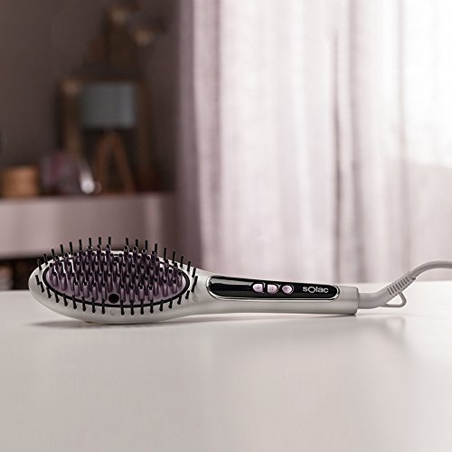 Solac MD7401 Expert Ionic Brush – Cepillo alisador iónico, alisado fácil y rápido, recubrimiento cerámico, anti-encrespamiento, temperatura profesional regulable, calentamiento rápido