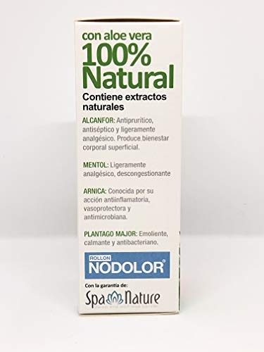 Spa Nature Rollon NoDolor-Gel para Alivio Inmediato del Dolor para Músculos y Articulaciones-Arnica y Aloe Vera 100% Natural para el Alivio del Dolor de Rodillas,Pies,Hombros,Espalda