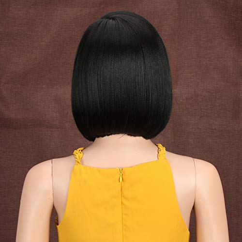 Style Icon Lace Front Wigs Peluca Sintética Bob De Frente De Encaje De 9"/23cm Pelucas Cortas Rectas Naturales De Calidad Para Mujeres Fibra Resistente Al Calor