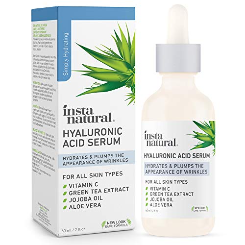 Suero de Ácido Hialurónico InstaNatural para Piel Seca Facial - Con Vit. C, Ingredientes Orgánicos y Puros para Arrugas, Líneas, Bolsas – Avanzado Hidratante Antiedad para Hombres y Mujeres - 60 ml