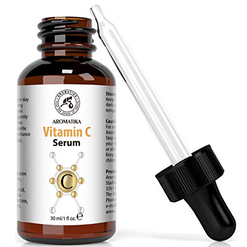 Suero Vitamina C 30ml - Suero Facial de Vitamina C y Vitamina E - Ácido Hialurónico Puros y Naturales para todo Tipo de Piel - Frasco de Vidrio