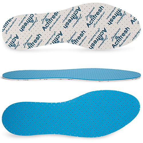 SULPO - 4 pares de plantillas antisudor Actifresh, plantillas antibacterianas para pies frescos, plantillas para zapatos de trabajo, anti-sudor, suelas, desinfección de zapatos