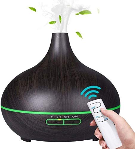 SunTop 550ML Humidificador Ultrasónico Aromaterapia, 4 Temporizador, 7-Color LED, Humidificador Aromaterapia para Bebé Oficina Dormitorio