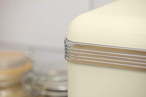 Swan Retro Bread Bin – Panera de metal, Crema (Retro), 18L