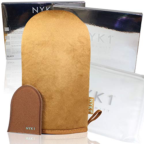 TanForce con MegaMitt de NYK1 - Mousse Autobronceador Invisible Inodoro PROFUNDO. Piel Dorada de Aspecto Bronceado Australiano en Solo Unas Horas. ¡El primer Bronceador Compatible con NOVIOS!