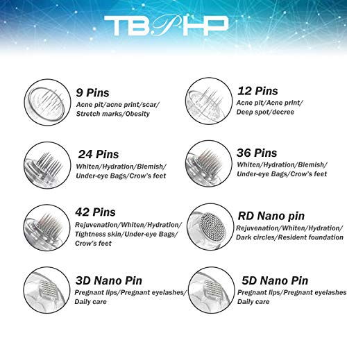 TBPHP 10 pcs Micro Agujas para Dermapen Agujas de repuesto puntas cartucho Slot tornillo Regular para coche Derma Pen Electric P10/P20 microneedling pen 24 pin, ranura del tornillo.