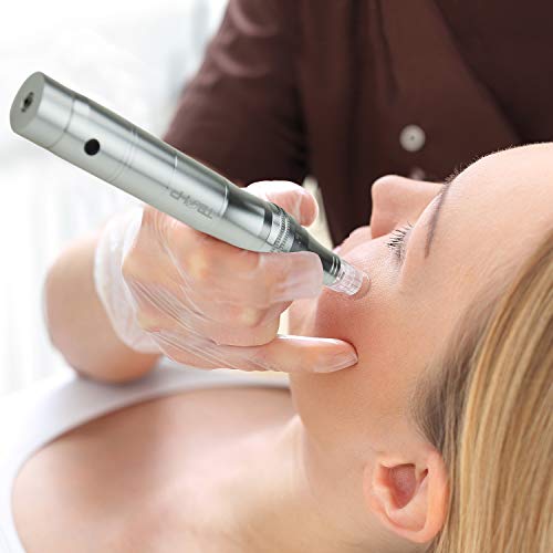 TBPHP Dermapen Eléctrico dermatológicamente Masaje Roller Micro agujas Pen 0.25 mm de Celulitis 2.0 mm anti-arrugas acné Cicatrices incl. 2 cabezales de aguja (ranura del tornillo)