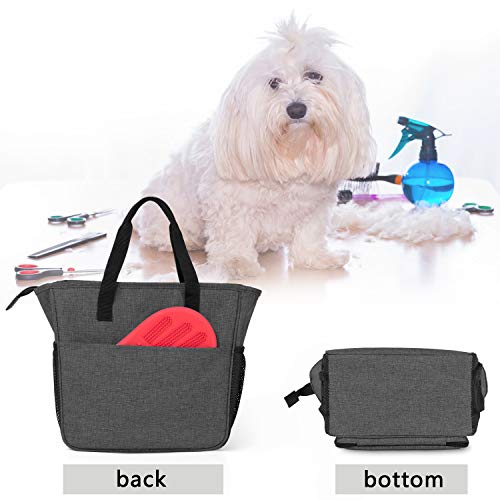 Teamoy Bolsa de Transporte para Suministros de Aseo para Perros, Bolsa de Aseo para Perro para peines, champús y Otros Productos de Aseo para Mascotas, Negro