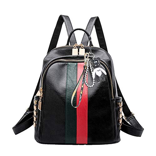 Tisdaini® Bolsos Mochila Mujer moda casual viaje Retro Bolsos de mano mochila (Negro a)