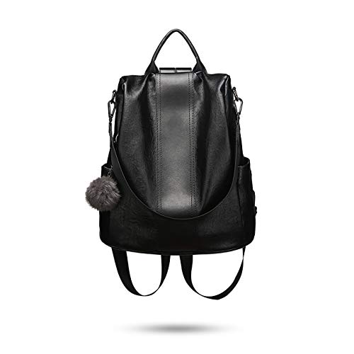 Tisdaini® Bolsos Mochila Mujer moda casual viaje Retro Bolsos de mano mochila (Negro b)