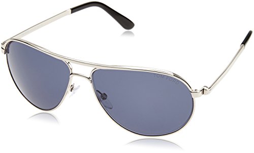 Tom Ford FT0144 18V 58 Gafas de sol, Gris (Rodio Lucido/Blu), Hombre